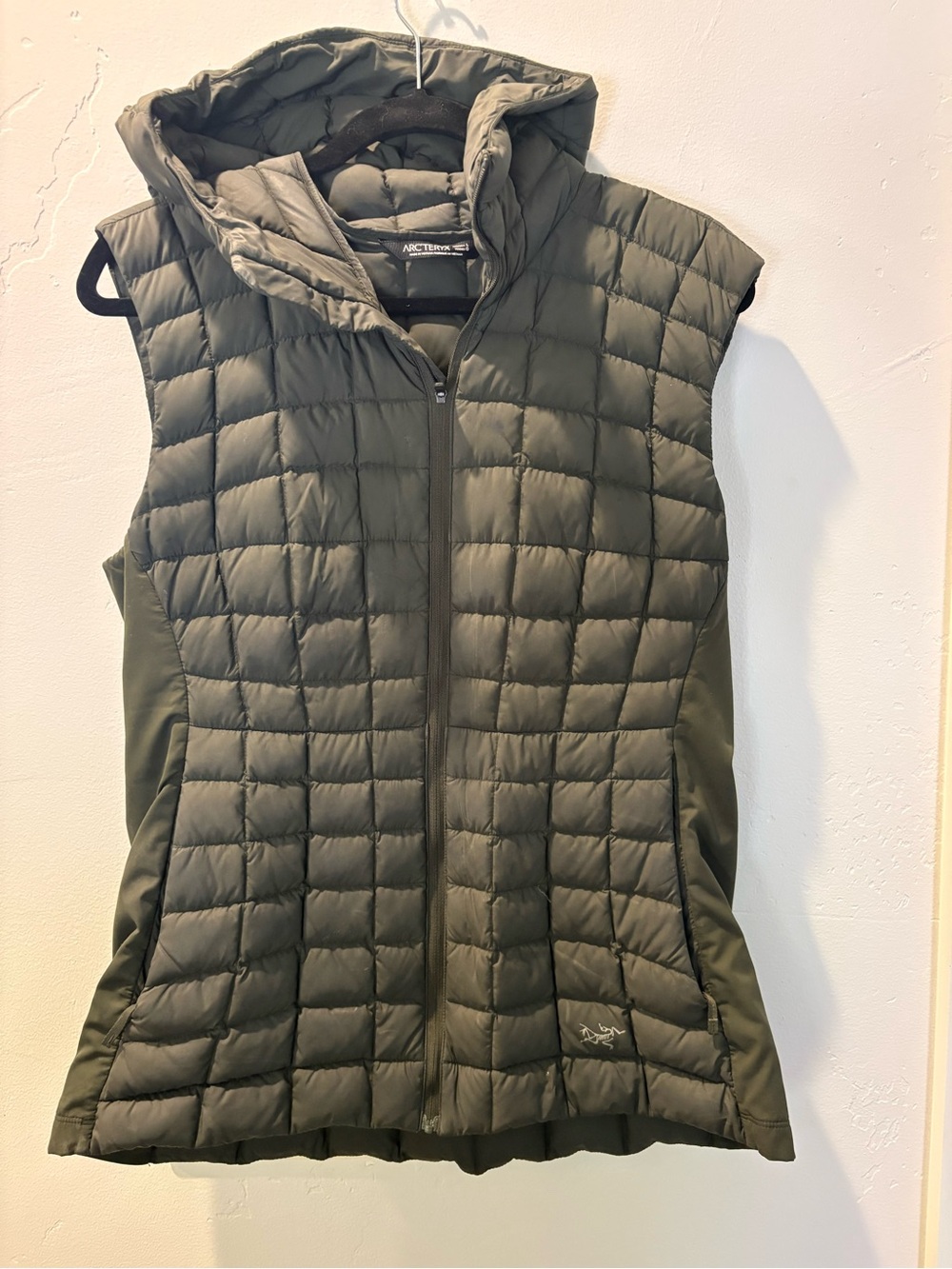 Arc'teryx Olive Green Quilted Hooded Women's Vest
